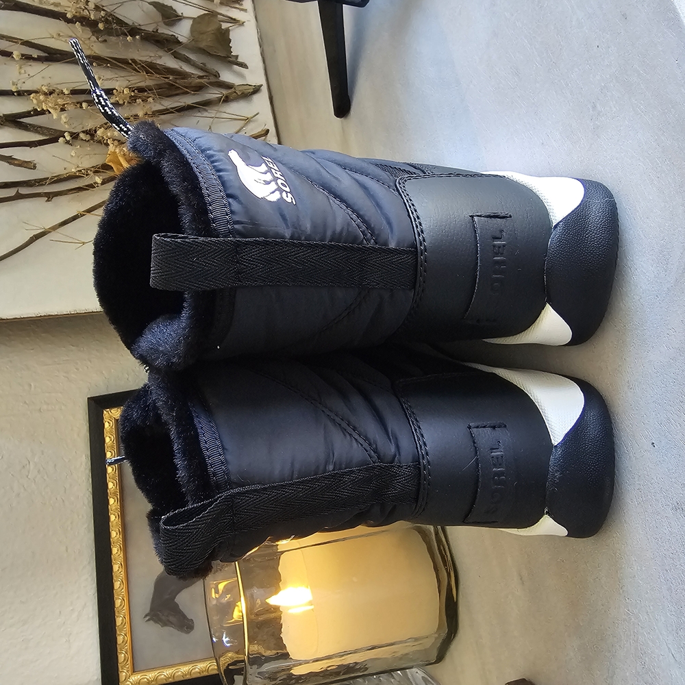 Sorel Black and White Winter Boots